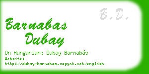 barnabas dubay business card